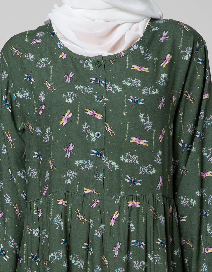 St. Yves Long Sleeve Maxi Dress Bunga Capung