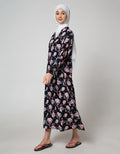 St. Yves Long Sleeve Maxi Dress Almond Dot