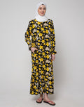 St. Yves Long Sleeve Maxi Dress Nasturtium Flower