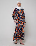 St. Yves Long Sleeve Maxi Dress Nasturtium Flower