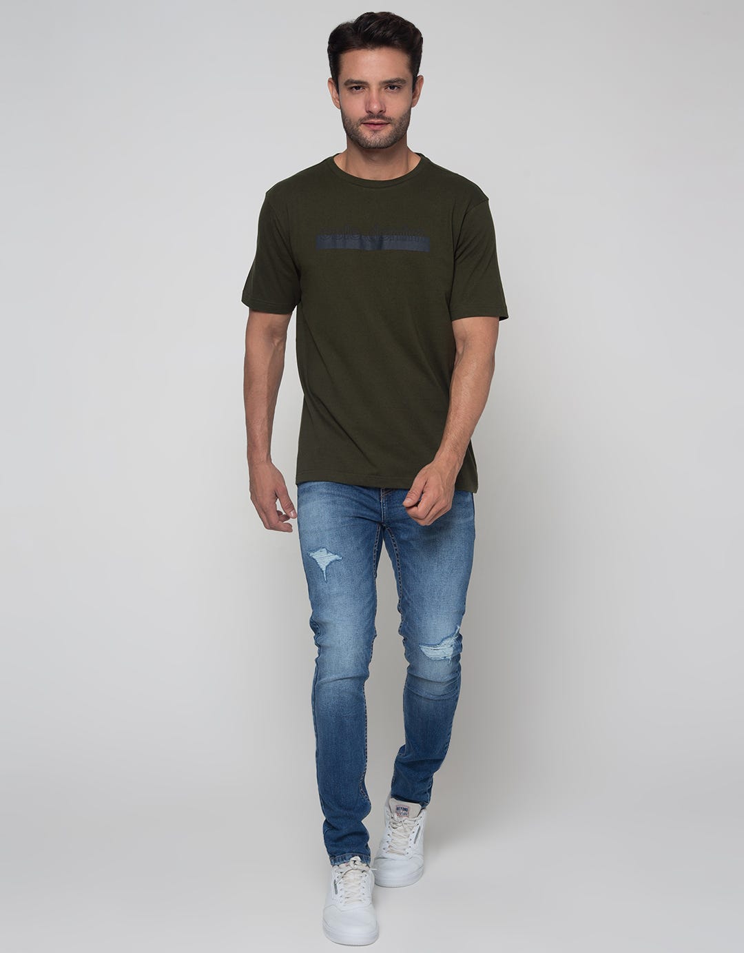 Cole Chest Stripe Print T-Shirt