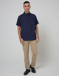 Cole Short Sleeve Shirt Henley With Collar