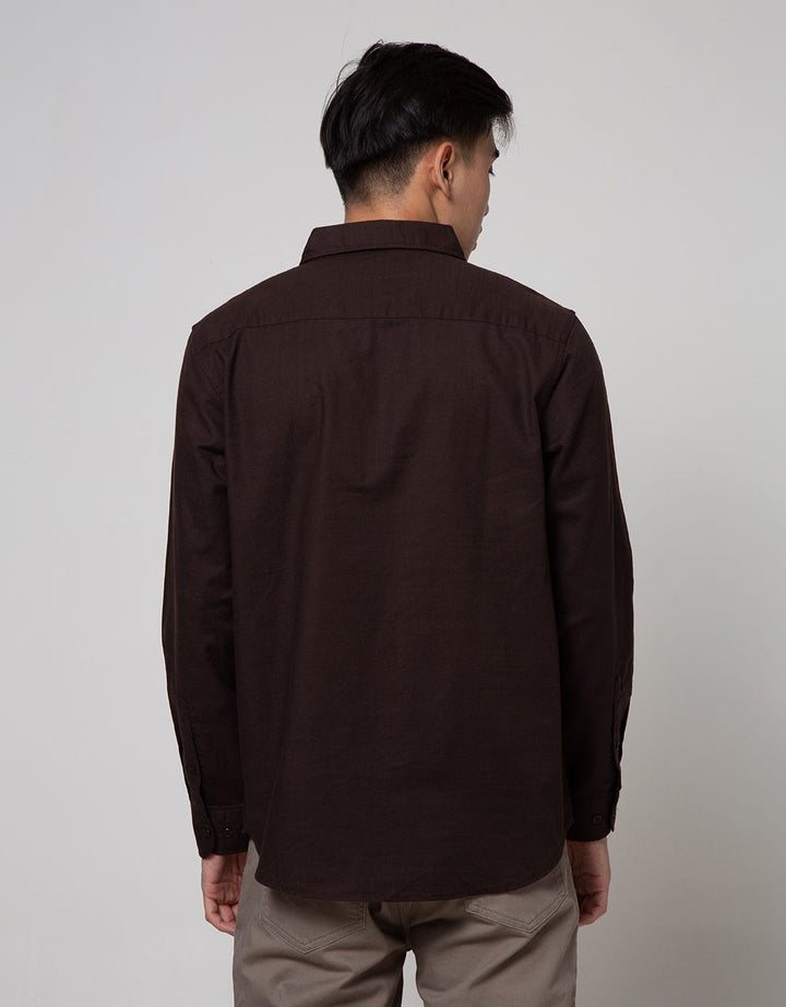 Cole Long Sleeve Shirt  Solid Slub 2 Pocket