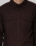 Cole Long Sleeve Shirt  Solid Slub 2 Pocket