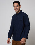 Cole Long Sleeve Shirt  Solid Slub 2 Pocket