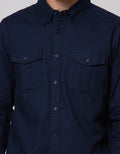 Cole Long Sleeve Shirt  Solid Slub 2 Pocket