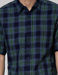 Cole Short Sleeve Shirt Check Indigo