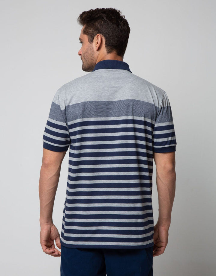 Cole Short Sleeve Polo Shirt Stripe Chest