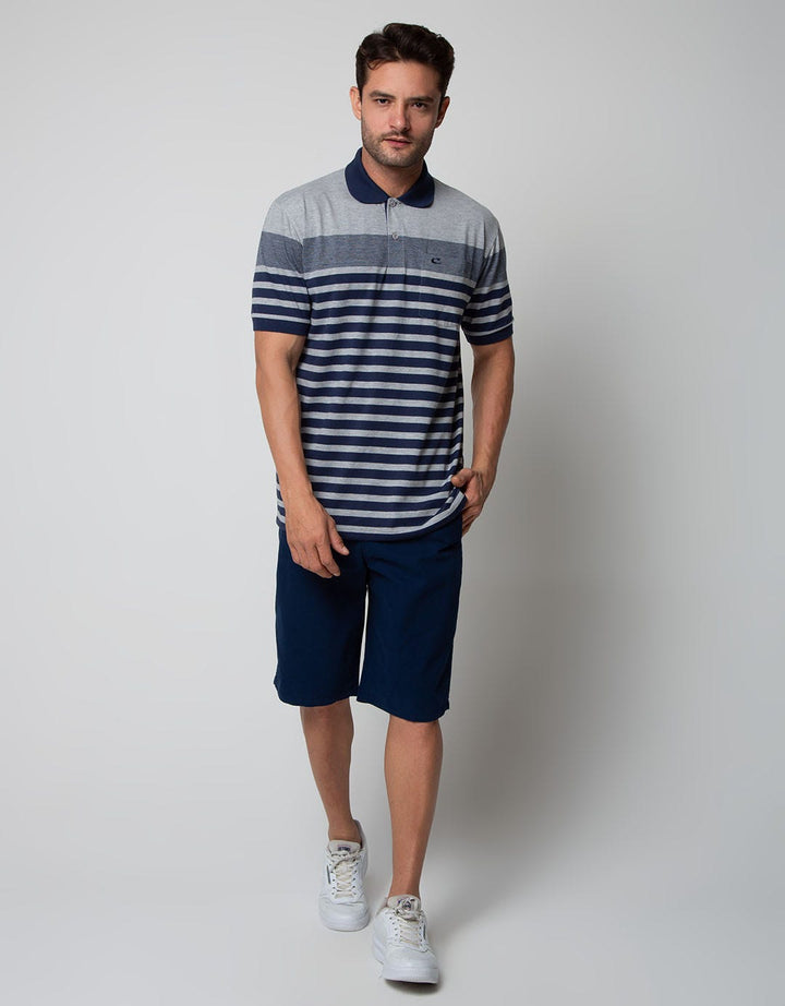 Cole Short Sleeve Polo Shirt Stripe Chest