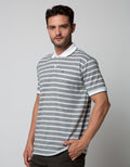 Cole Short Sleeve Polo Shirt Stripe Fider Two Tone Kombinasi