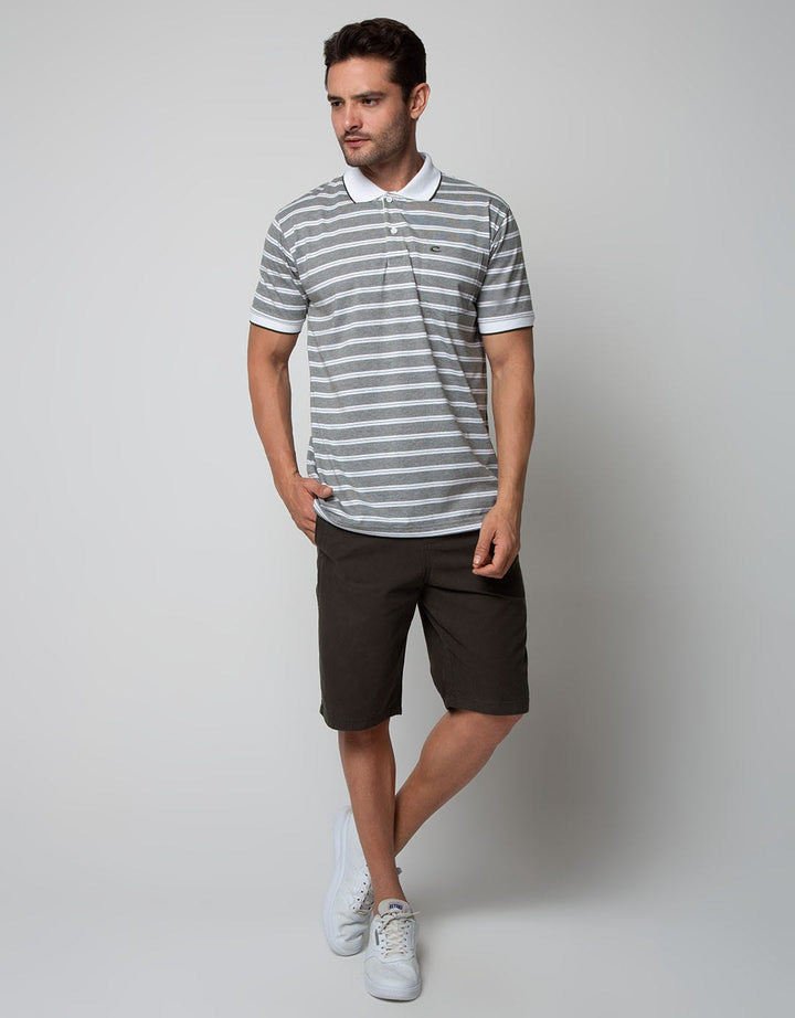 Cole Short Sleeve Polo Shirt Stripe Fider Two Tone Kombinasi