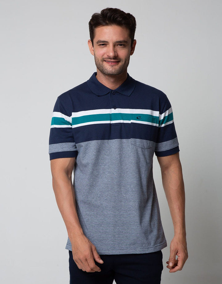 Cole Short Sleeve Polo Shirt Stripe Chest