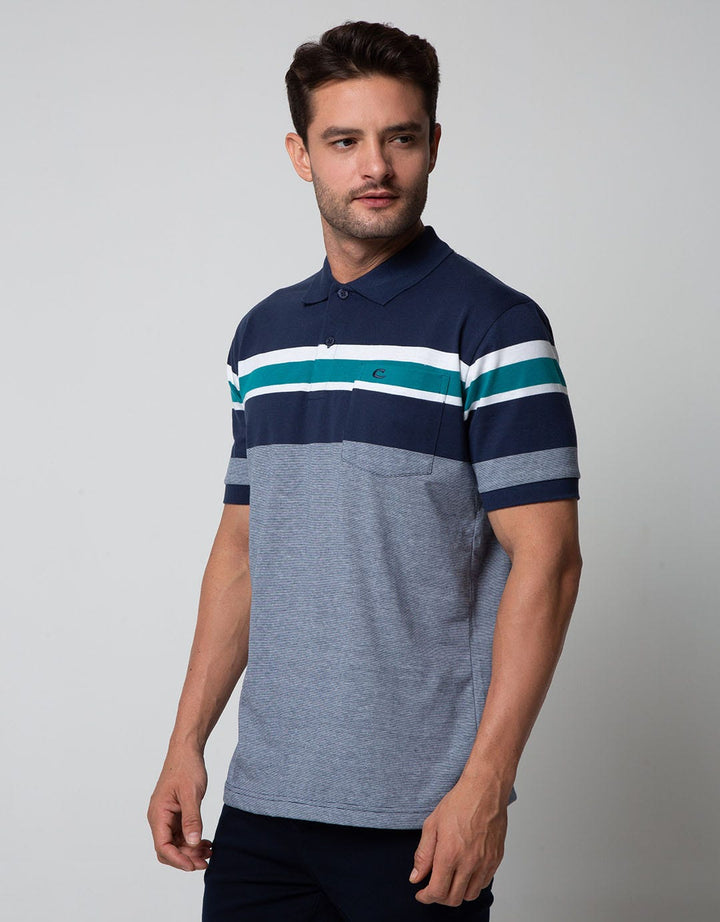 Cole Short Sleeve Polo Shirt Stripe Chest
