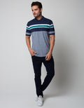 Cole Short Sleeve Polo Shirt Stripe Chest