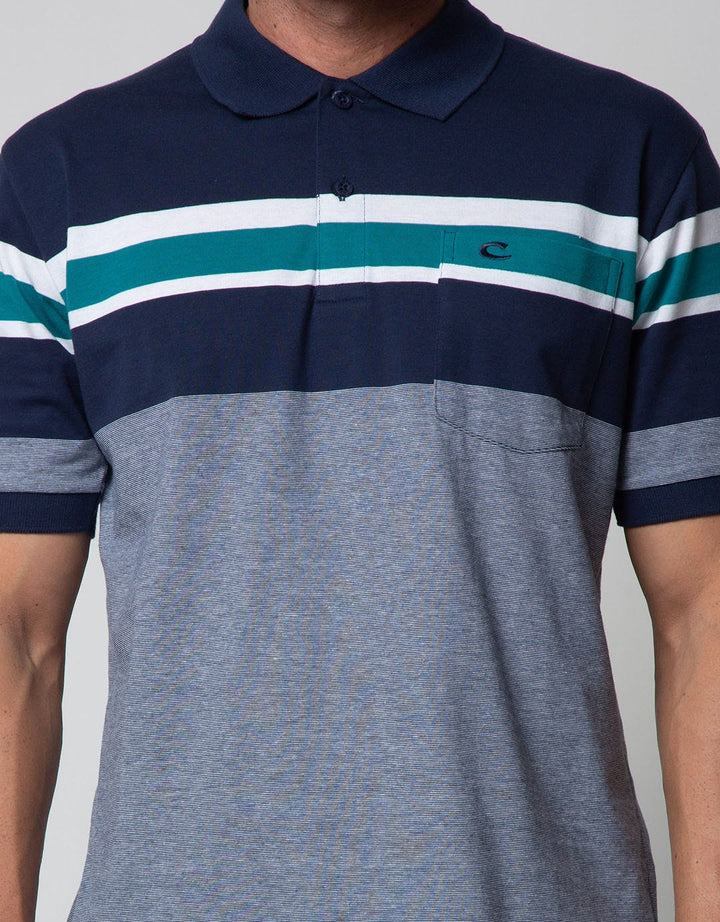 Cole Short Sleeve Polo Shirt Stripe Chest
