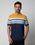 Cole Short Sleeve Polo Shirt Stripe Eng Chest Block