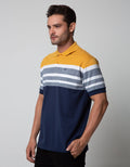 Cole Short Sleeve Polo Shirt Stripe Eng Chest Block