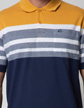 Cole Short Sleeve Polo Shirt Stripe Eng Chest Block