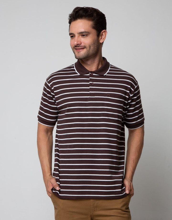 Cole Short Sleeve Polo Shirt Interlock Stripe