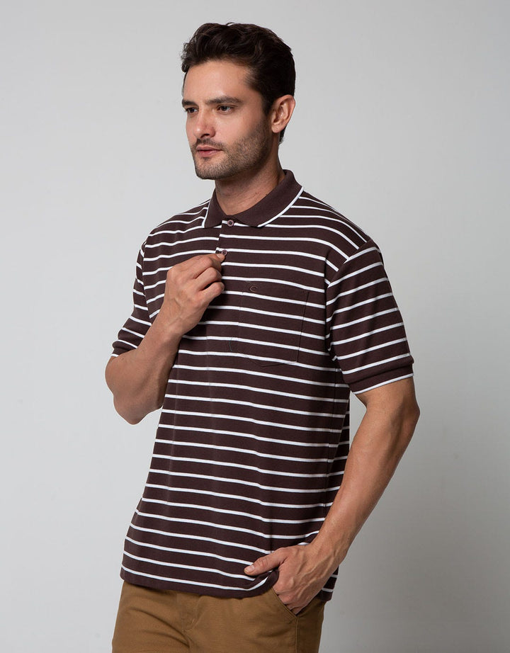 Cole Short Sleeve Polo Shirt Interlock Stripe
