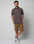 Cole Short Sleeve Polo Shirt Interlock Stripe