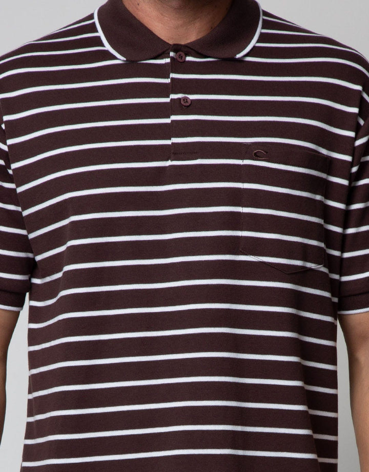 Cole Short Sleeve Polo Shirt Interlock Stripe