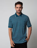 Cole Short Sleeve Polo Shirt Interlock Stripe