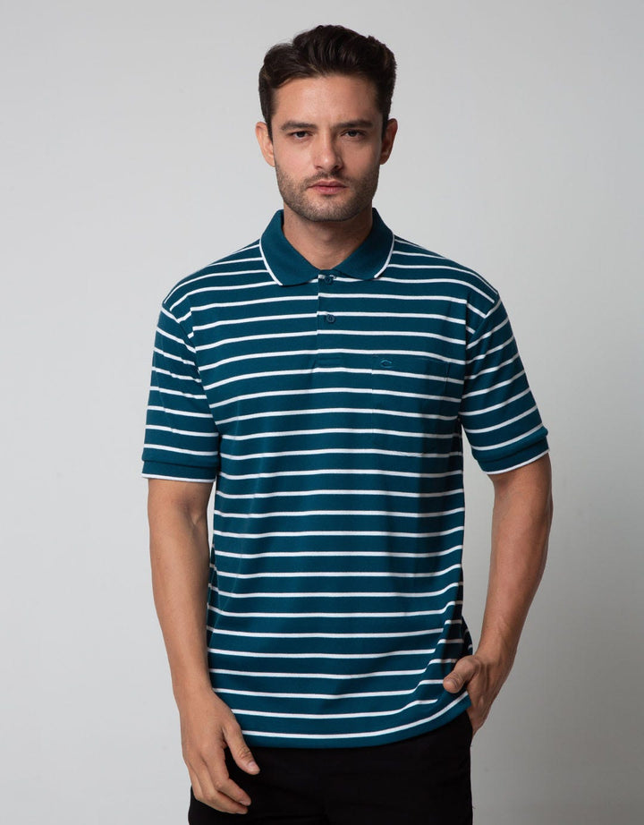 Cole Short Sleeve Polo Shirt Interlock Stripe