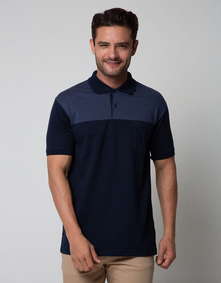 Cole Short Sleeve Polo Shirt Stripe Fider Top Solid Bottom