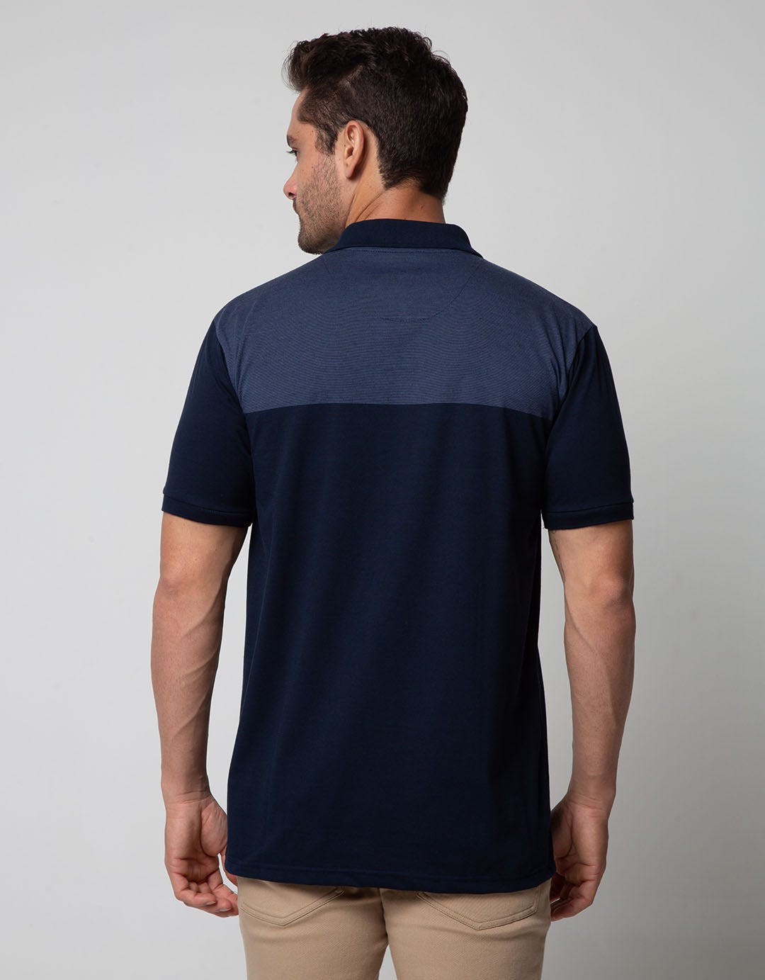 Cole Short Sleeve Polo Shirt Stripe Fider Top Solid Bottom