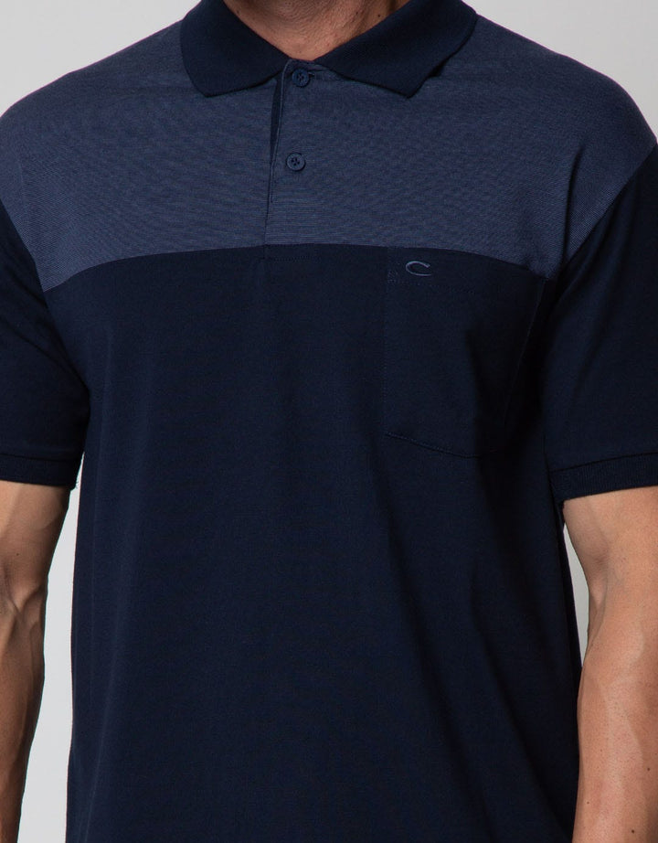 Cole Short Sleeve Polo Shirt Stripe Fider Top Solid Bottom