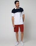 Cole Short Sleeve Polo Shirt Print Stripe