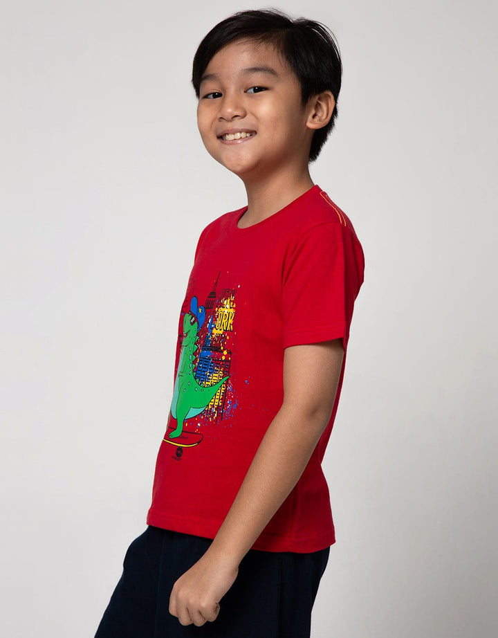 Little M Short Sleeve T-Shirt Dino Let's Skate