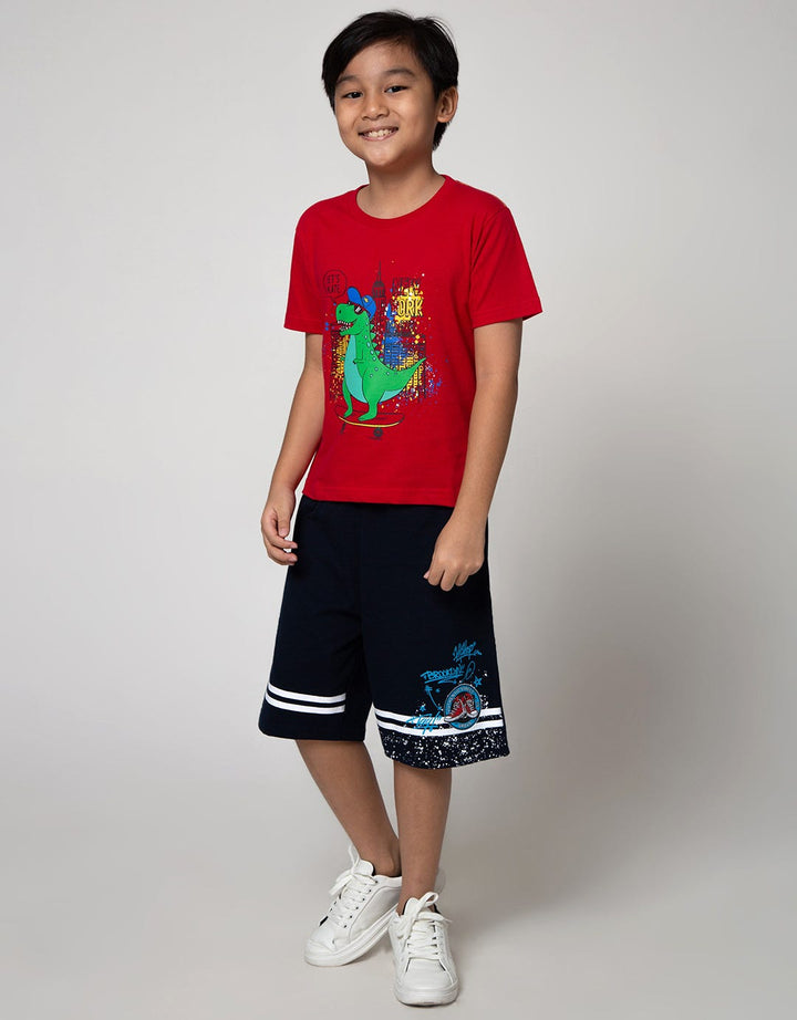 Little M Short Sleeve T-Shirt Dino Let's Skate