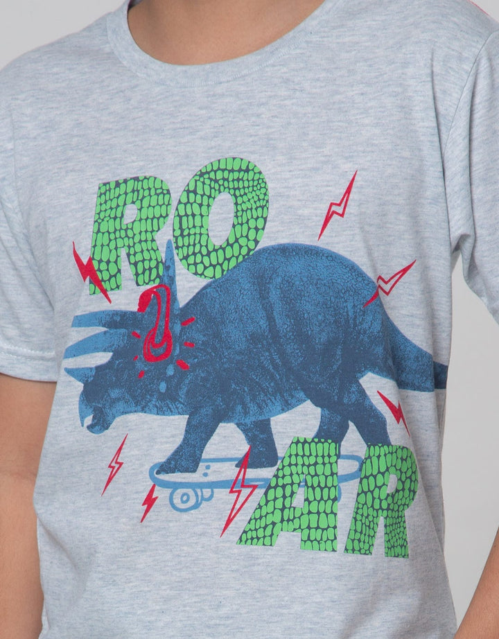 Little M Short Sleeve T-Shirt Roar Dino Skate