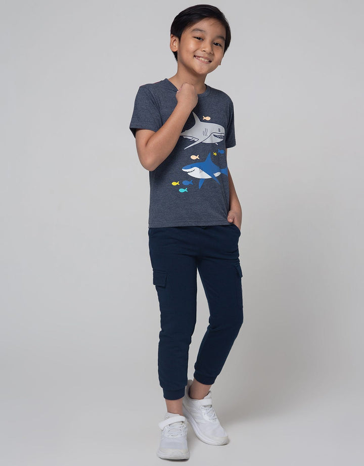 Little M Short Sleeve T-Shirt Double Shark