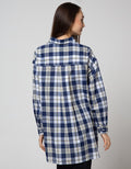 Nevada Long Sleeve Shirt Top Check Oversize