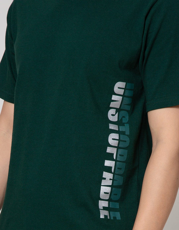 T Zone Short Sleeve T-Shirt Print Dynamic Letters Unstopable