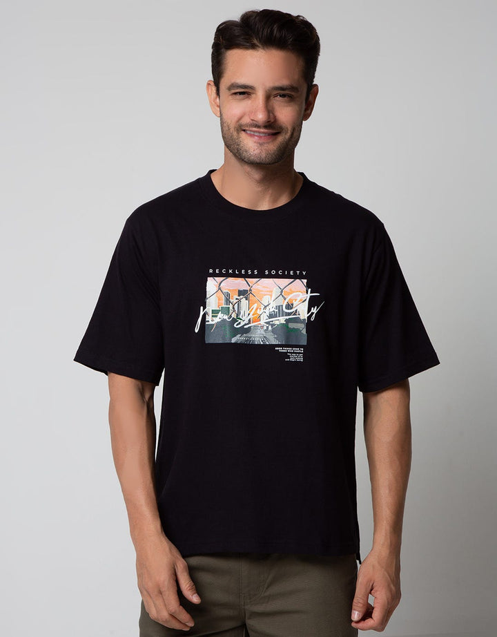 T Zone Short Sleeve T-Shirt Oversize Photoprint City Urban City