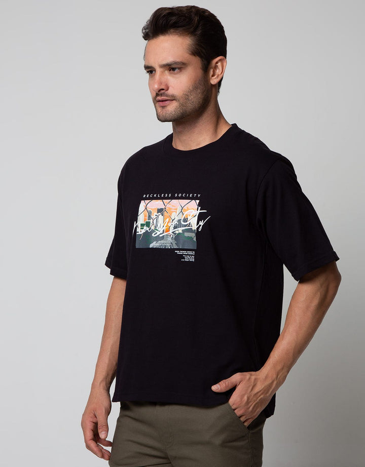 T Zone Short Sleeve T-Shirt Oversize Photoprint City Urban City