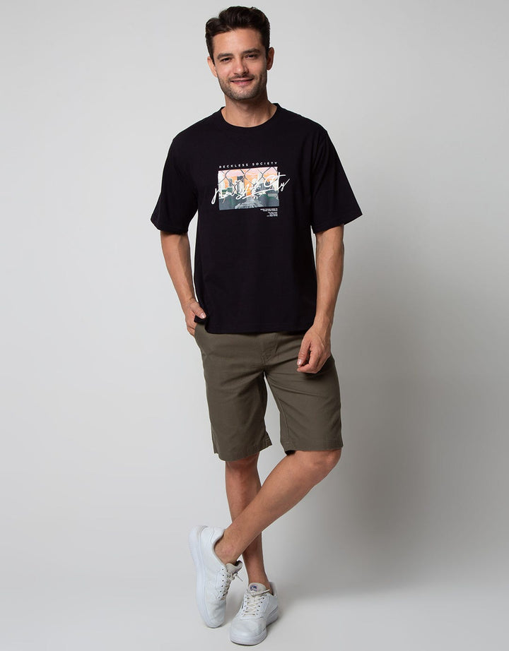 T Zone Short Sleeve T-Shirt Oversize Photoprint City Urban City