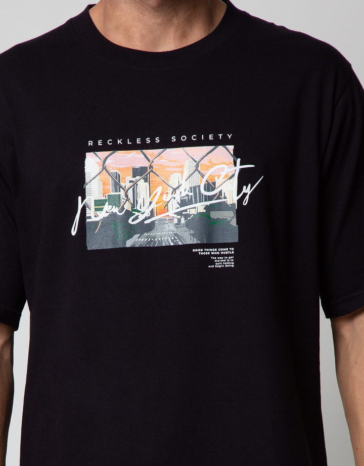 T Zone Short Sleeve T-Shirt Oversize Photoprint City Urban City