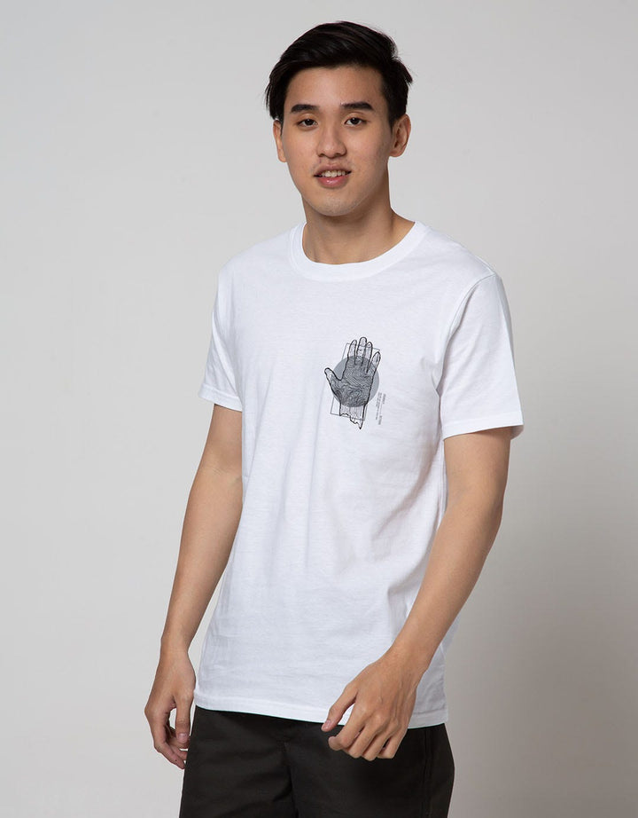 T Zone Short Sleeve T-Shirt Print Theme Line Art Hand
