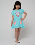 Little M Short Sleeve Midi Dress Daily Heart Unicorn Pockets