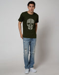 T Zone Short Sleeve T-Shirt Print Theme Line Art Skull 2