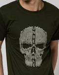 T Zone Short Sleeve T-Shirt Print Theme Line Art Skull 2