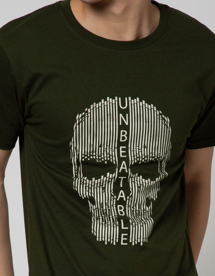 T Zone Short Sleeve T-Shirt Print Theme Line Art Skull 2