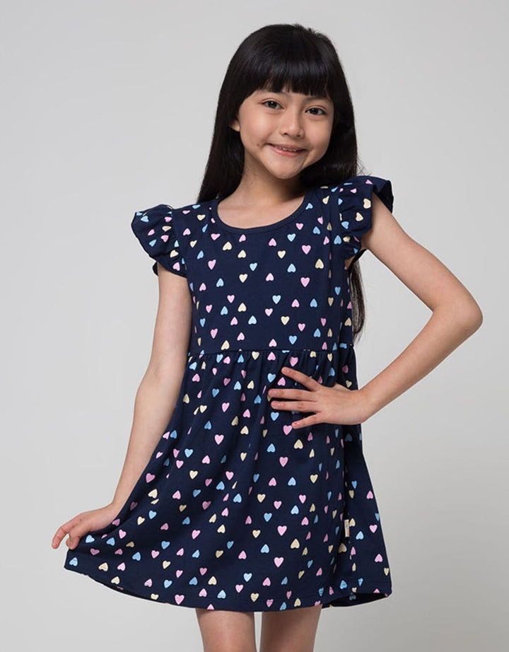 Little M Color Heart Midi Dress Anak