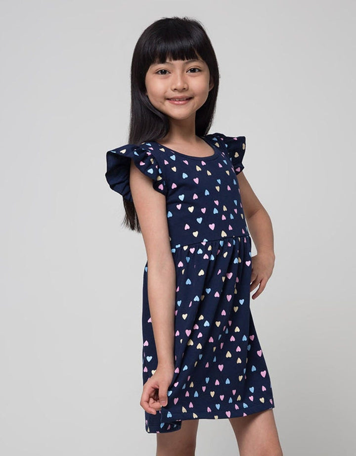 Little M Color Heart Midi Dress Anak