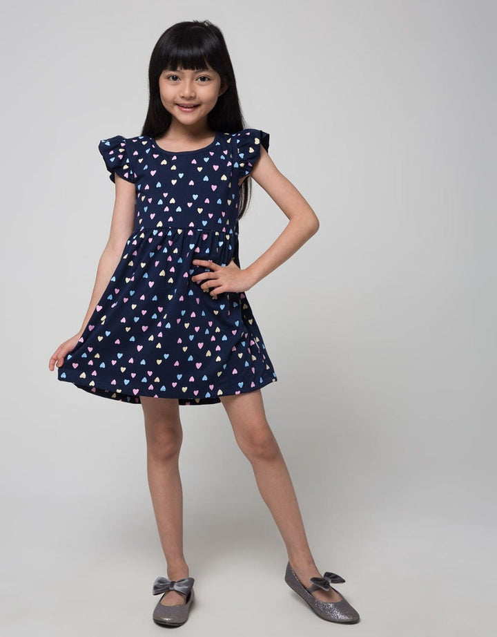 Little M Color Heart Midi Dress Anak